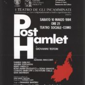 Volantino spettacolo Post Hamlet 10-03-1984